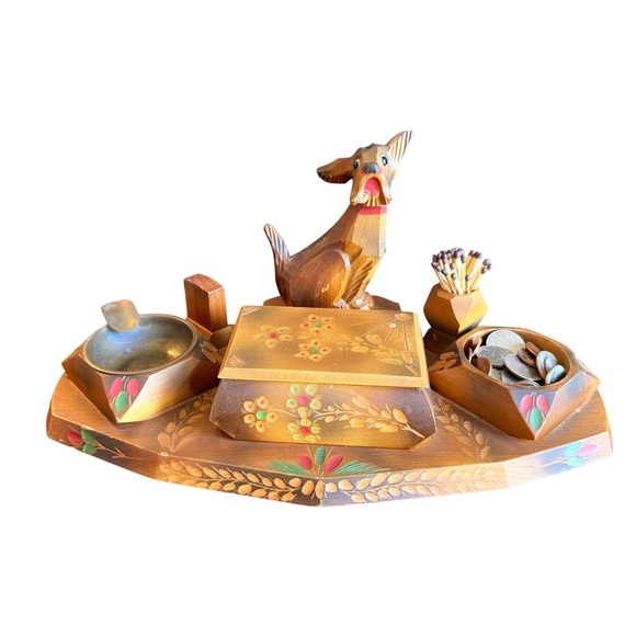 Vintage Other - 1940's Hand Carved Tramp Art Dresser Valet